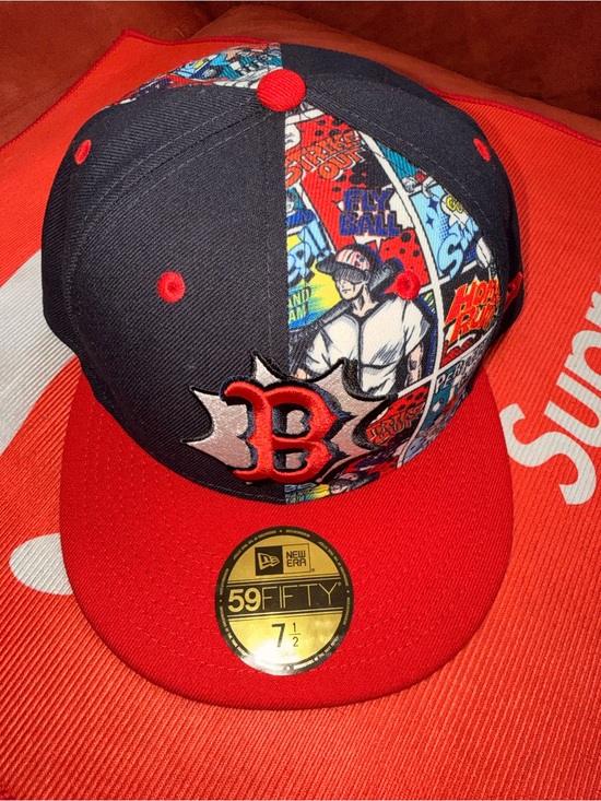 New Era Other - New Era Boston Red Sox Red and Navy Comic Panel 59FIFTY Fitted Hat